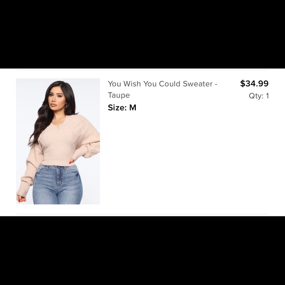 V NECK TAUPE SWEATER